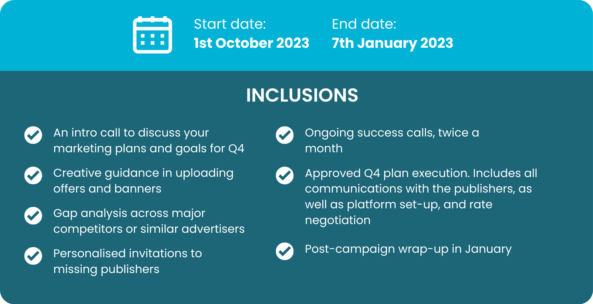 Start date 1st October End date 7th January 2023-1